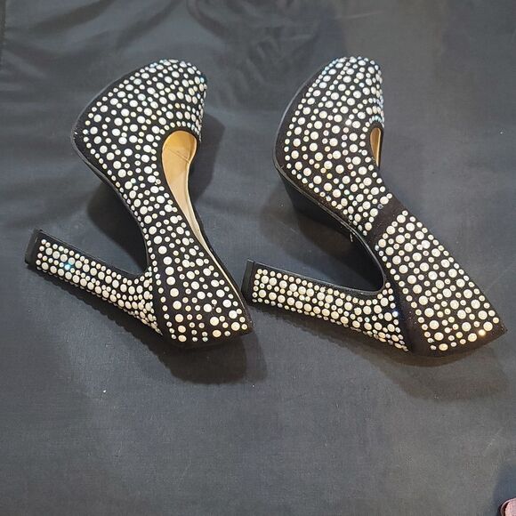 BRAND NEW HEM FASHION Closed Toe PEARL STUDDED PLATFORM HIGH HEEL PUMP - Picture 12 of 16
